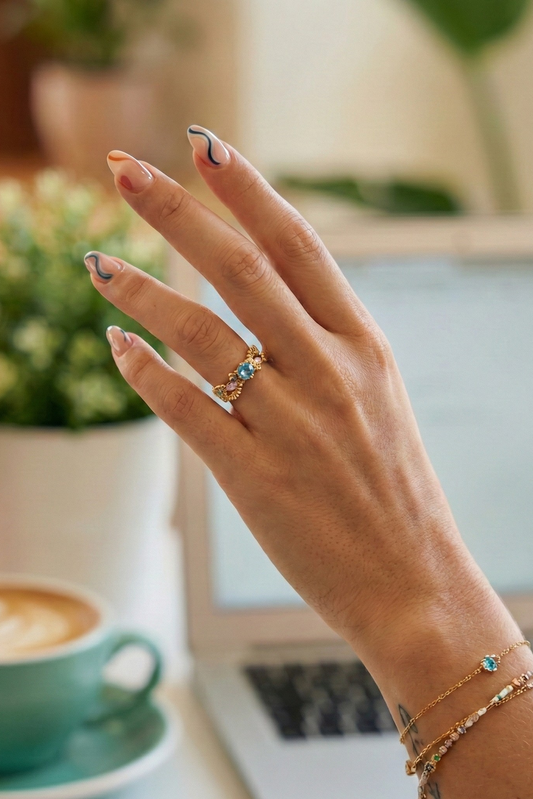 Azure Blossom Yüzük