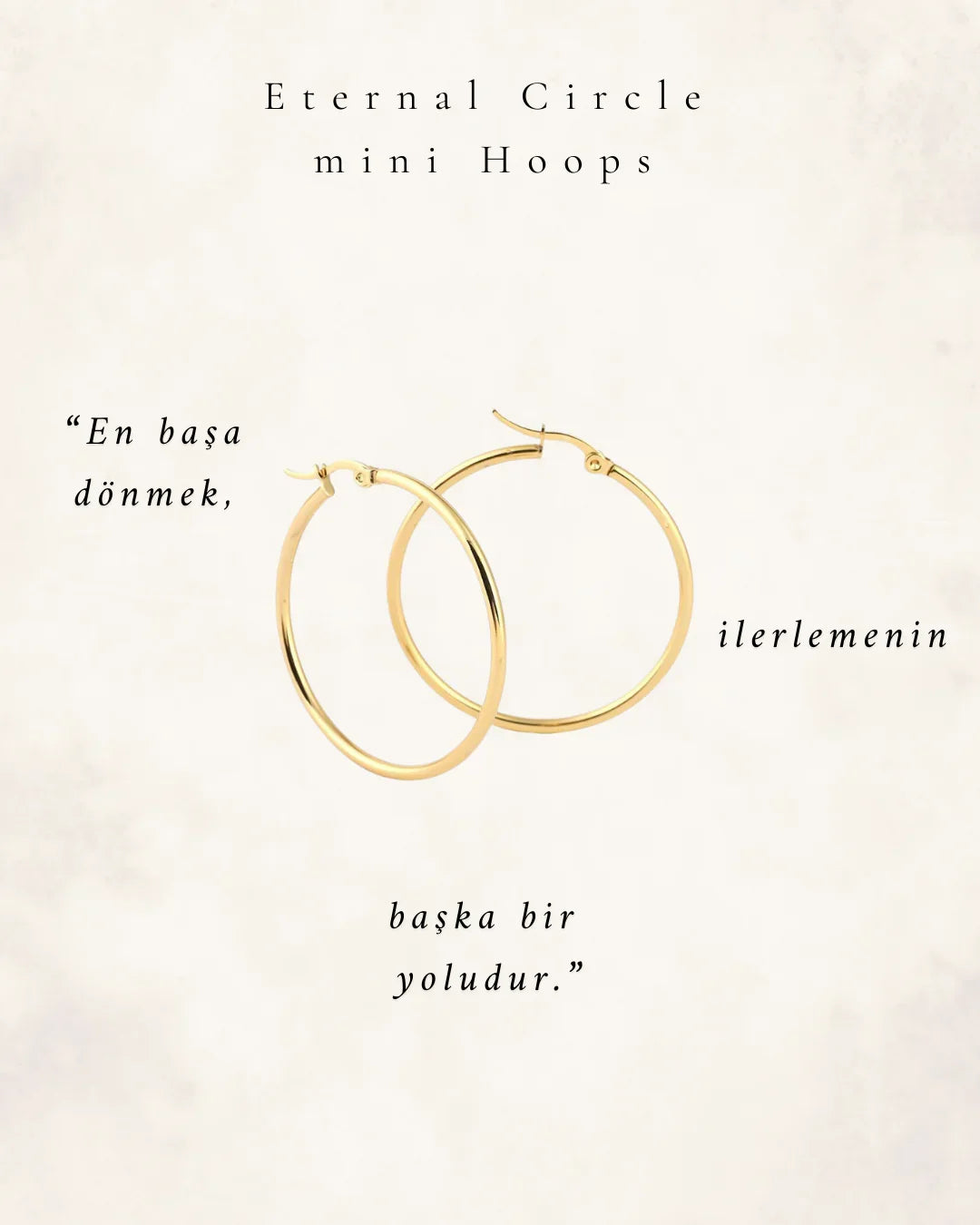 Eternal Circle Gold Tone mini Hoops Küpeler