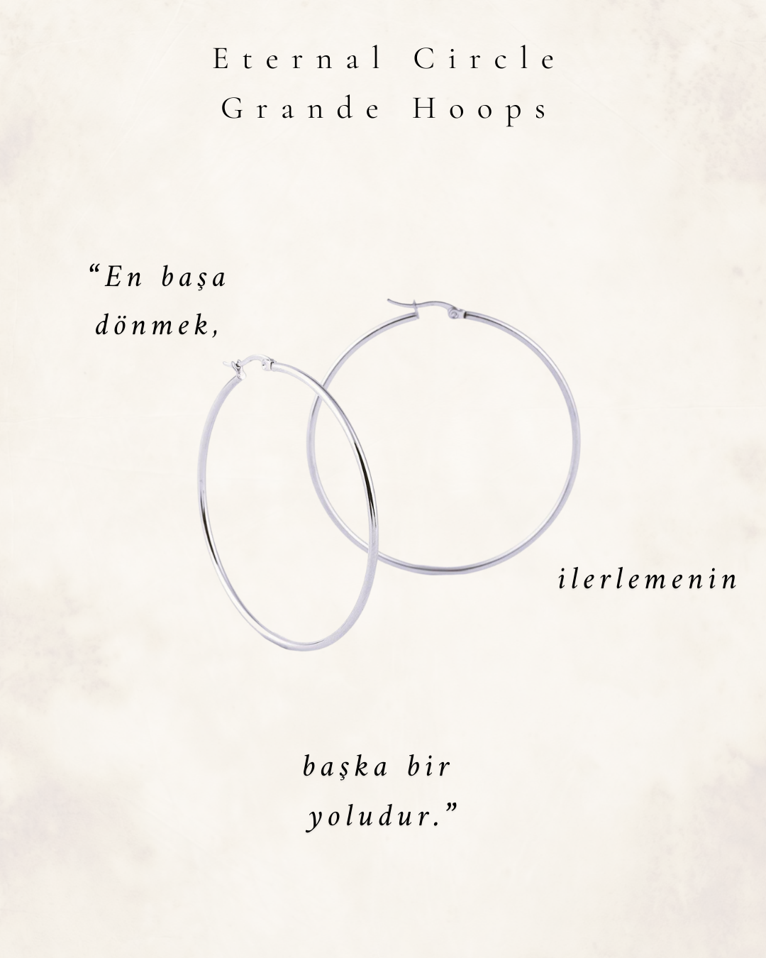 Eternal Circle Silver Tone Grande Hoops Küpeler