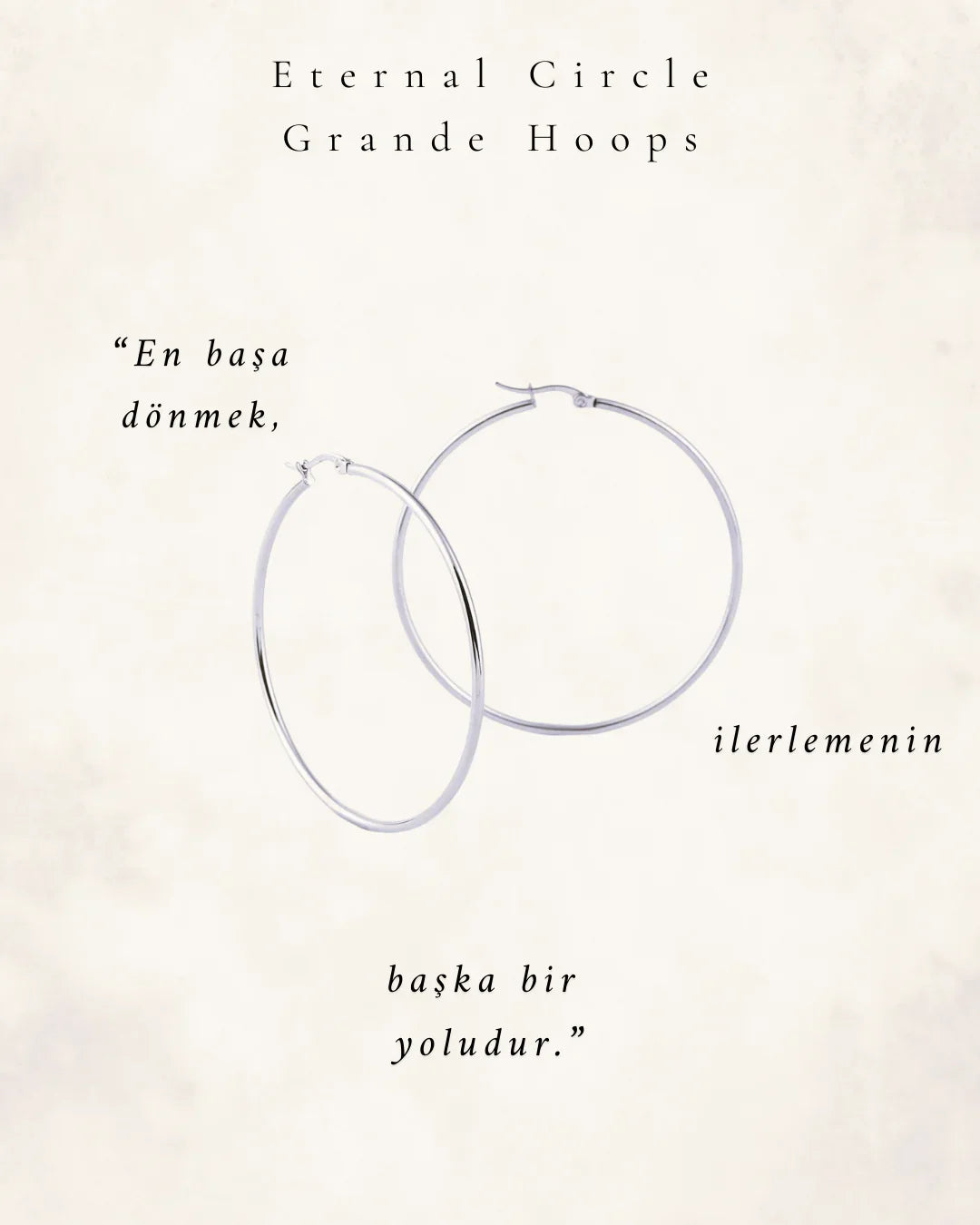 Eternal Circle Silver Tone Grande Hoops Küpeler
