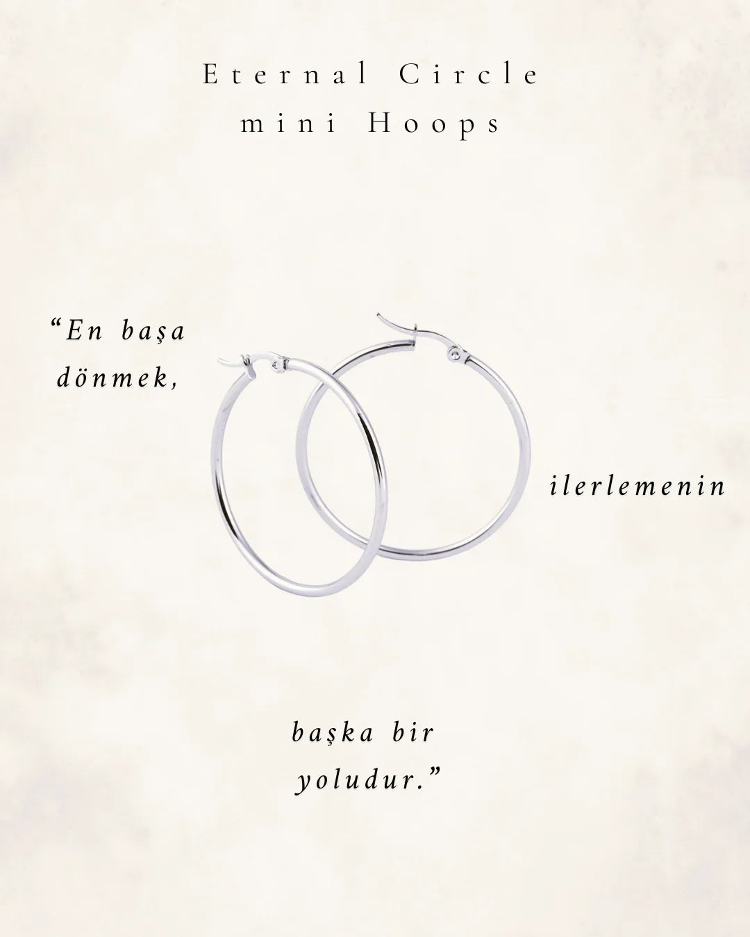 Eternal Circle Silver Tone mini Hoops Küpeler