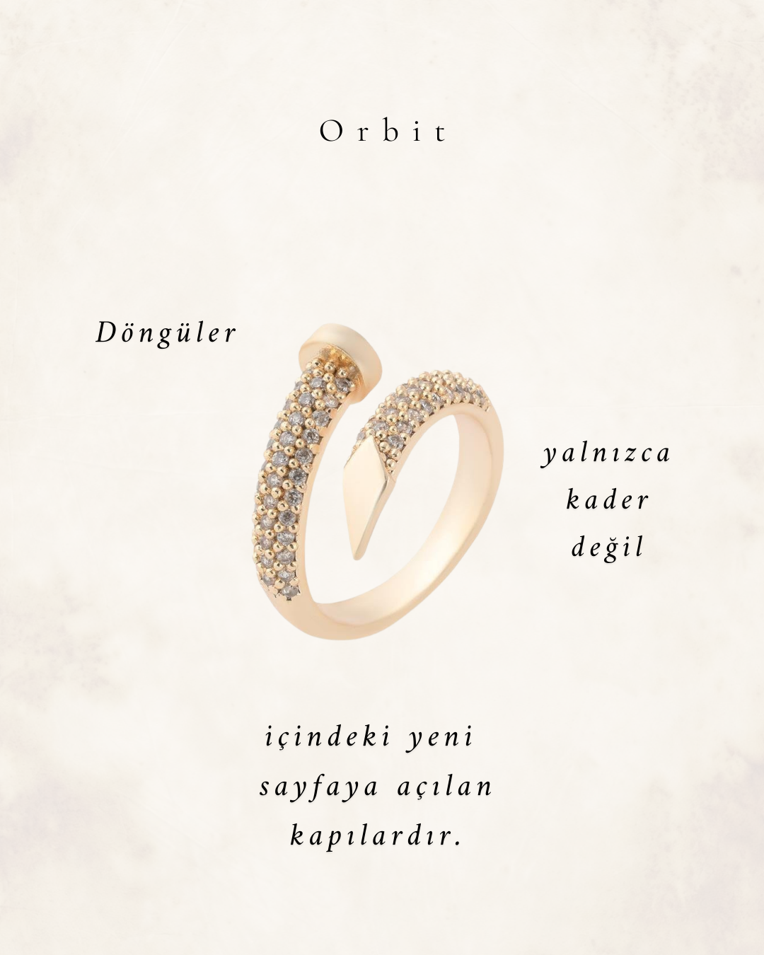 Orbit Gold Tone Yüzük