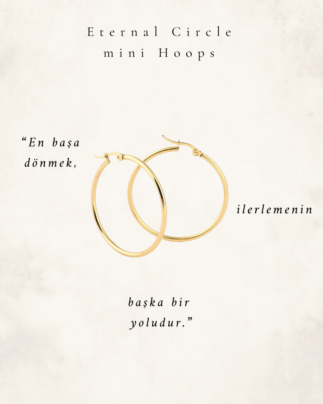 Eternal Circle Gold Tone mini Hoops Küpeler