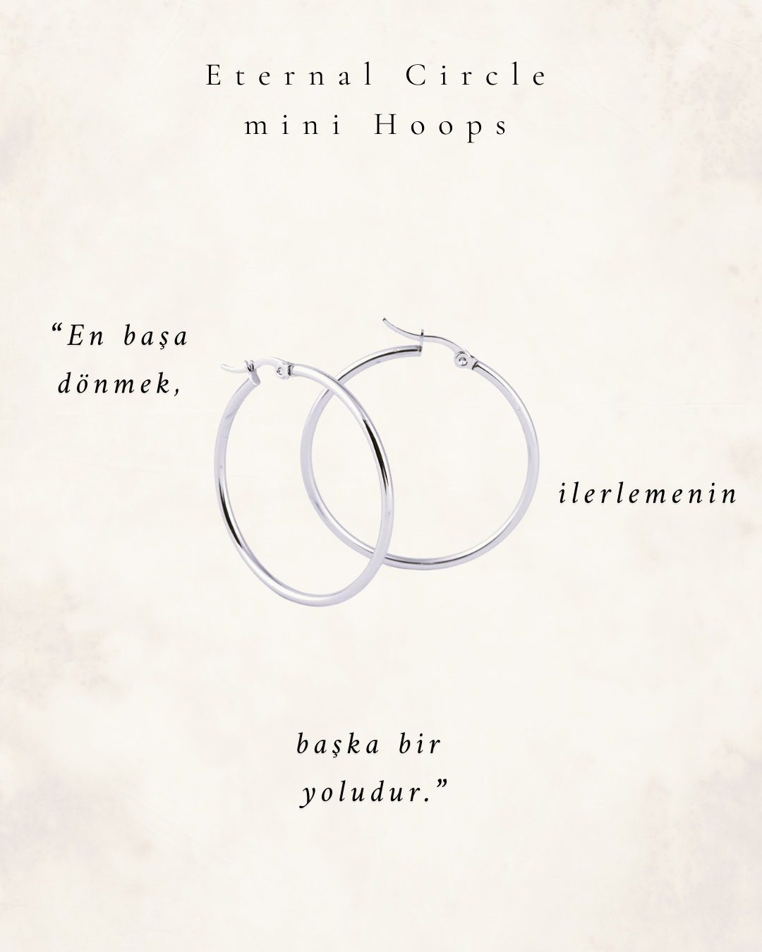Eternal Circle Silver Tone mini Hoops Küpeler