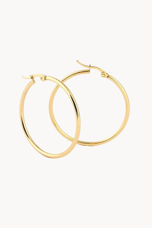 Eternal Circle Gold Tone mini Hoops Küpeler