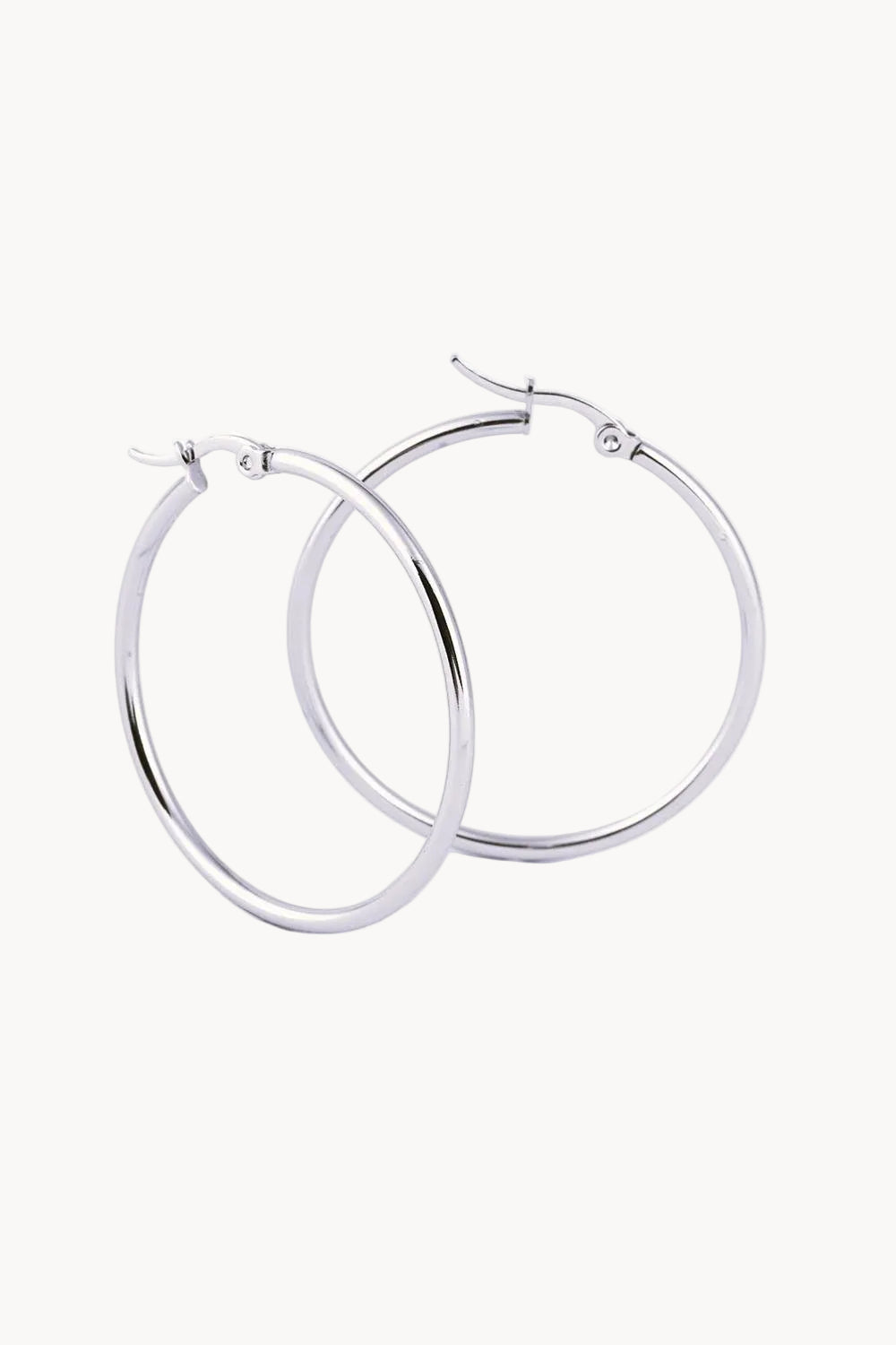 Eternal Circle Silver Tone mini Hoops Küpeler