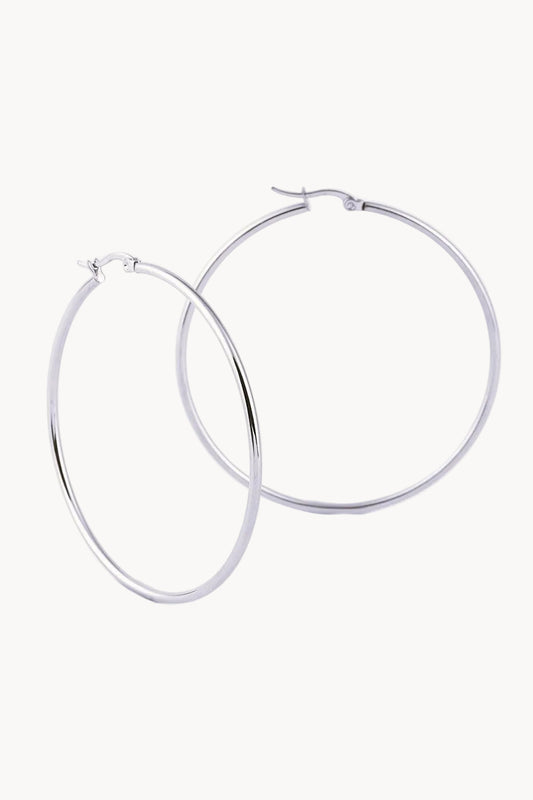 Eternal Circle Silver Tone Grande Hoops Küpeler