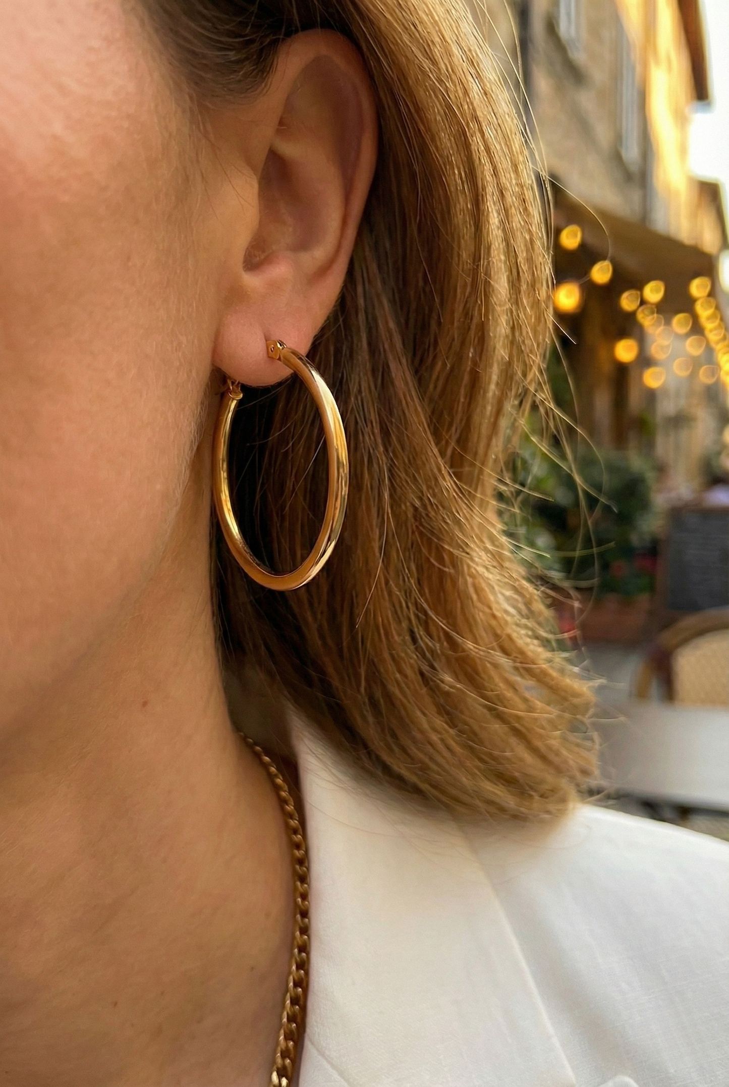 Eternal Circle Gold Tone mini Hoops Küpeler