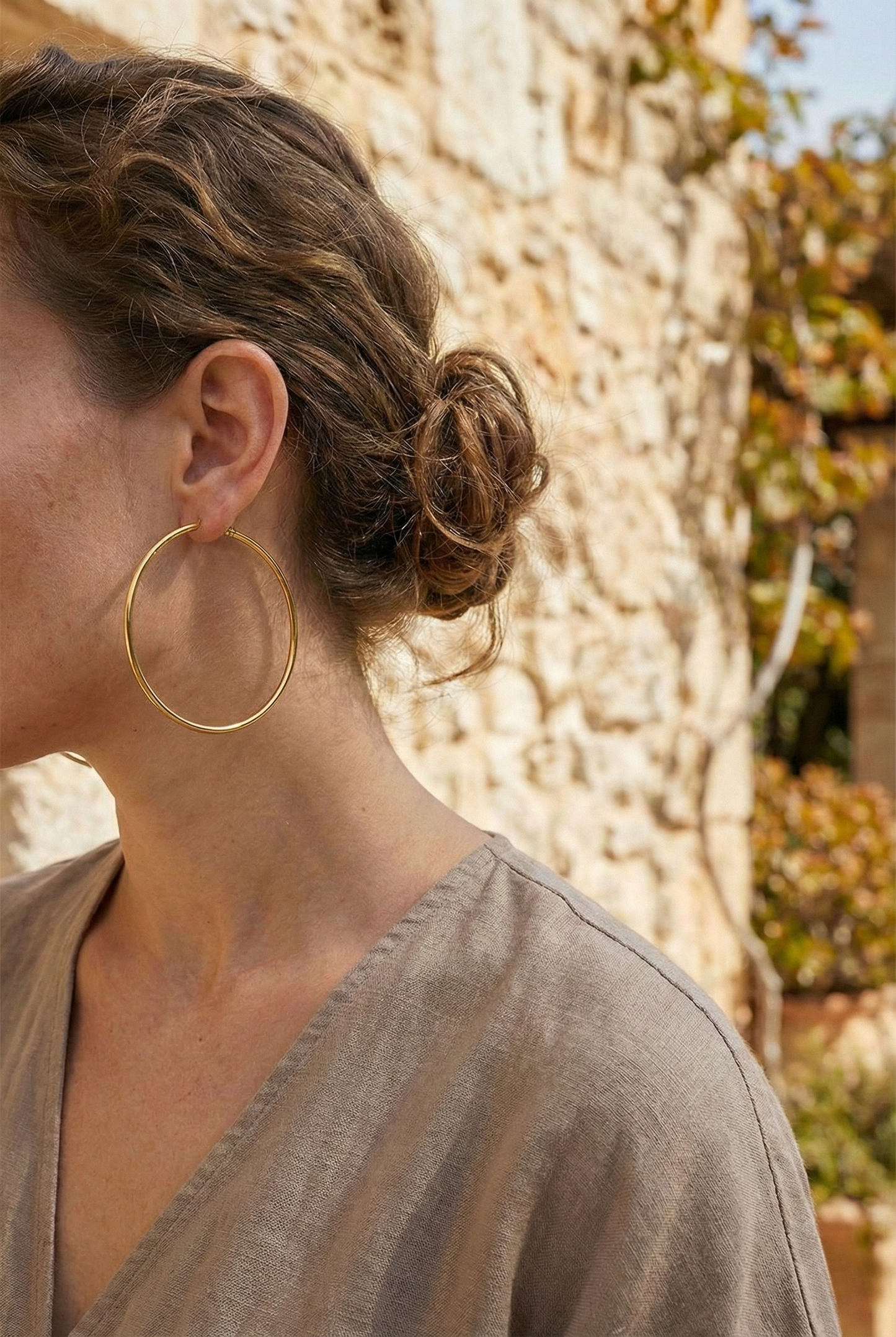 Eternal Circle Gold Tone Grande Hoops Küpeler