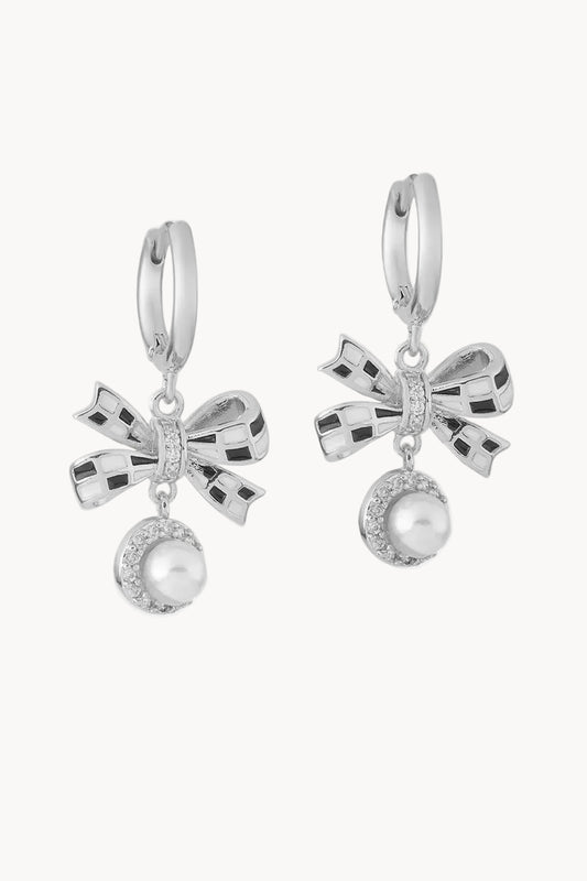 Sacred Ribbon of Gifts Silver Tone Küpeler